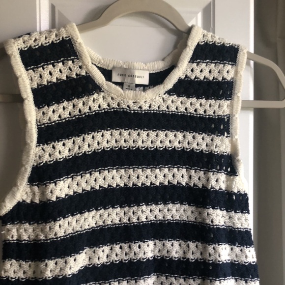 Navy and White Stripe ⚓️ Crochet Sweater Tank - Picture 4 of 7